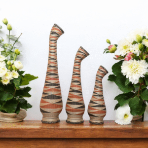 Handwoven Rwandan Wedding Basket Vase – Traditional African Home Decor – Handmade Raffia Vase – Authentic Rwandan Craft – Symbol of Love and Unity – Made in Rwanda - Image 3