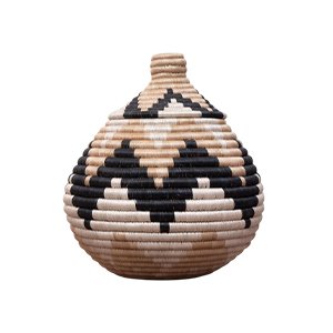Handmade Small Rwandan Peace Basket – Authentic Traditional Umuteko – Natural Grass and Banana Leaf Art – Fair Trade African Decor – Made in Rwanda