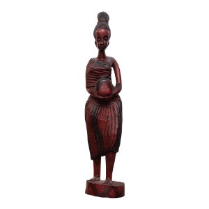 Hand-Carved Wooden African Woman Sculpture – Nyiramabuno Design – Traditional Rwandan Art – Handmade Cultural Decor – Authentic Rwandan Craft – Made in Rwanda