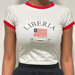 Liberia White baby tee