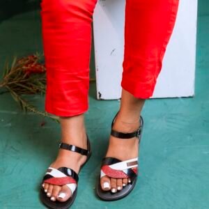Zola Red Leather Slides | Handmade African Sandals | Afro-Modern Footwear - Image 8