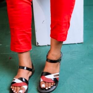 Zola Red Leather Slides | Handmade African Sandals | Afro-Modern Footwear - Image 7